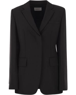 Sportmax Refined Stretch Wool Blazer With Tailored Silhouette - Black