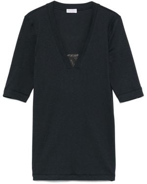 Brunello Cucinelli T-Shirt Mit Monili-Detail - Schwarz