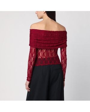 ROTATE BIRGER CHRISTENSEN Bordeaux Lace Top - Red