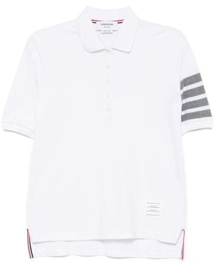 Thom Browne 4Bar Cotton Polo Shirt - White