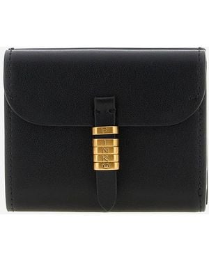 Pinko Leather Wallet With Logo - Black