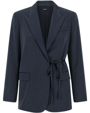 Theory City Twill Blazer - Blue