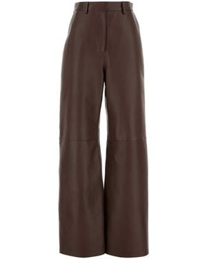Loewe Chocolate Nappa Leather Pant - Brown