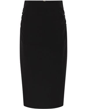 Max Mara Mstquiete Draped Stretch Midi Pencil Skirt - Black