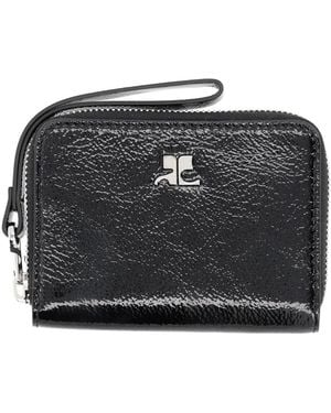 Courreges Naplack Zipped Compact Wallet - Black