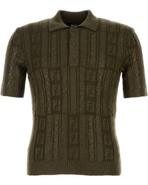 Fendi Wool Polo Shirt - Green