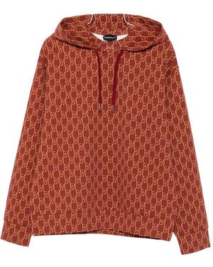 Emporio Armani Kapuzenpullover aus bedruckter Baumwolle von - Rot