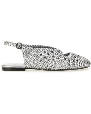 Hereu Empuria Metallic Slingback Sandal - White