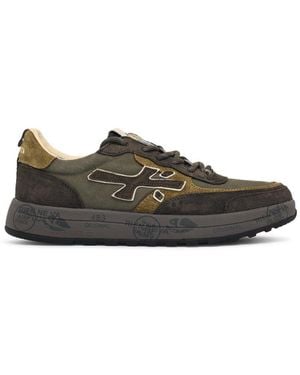 Premiata 'Nous' Leather Blend Trainers - Green