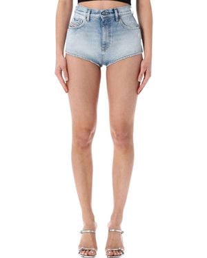 DIESEL De-Lunar Frayed Denim Shorts - Blue