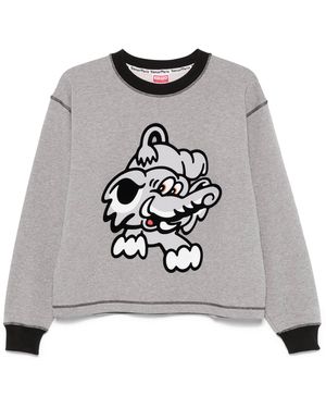 KENZO Elephant Stampa Maglione Grigio Heather
