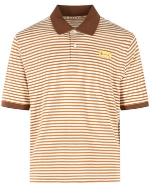 Marni Zweifarbiges Poloshirt aus Leinenmischung - Natur
