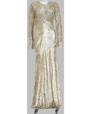 Self-Portrait Maxi Dress Metallic Fibre - White