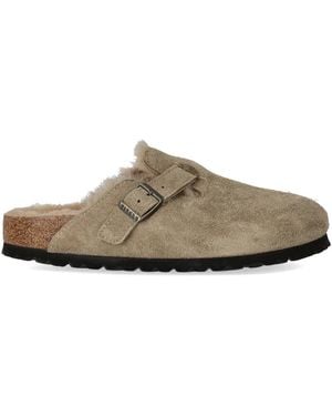 Birkenstock Boston Shearling Taupe Clog - Brown