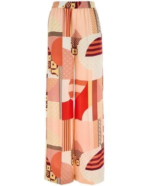 Fendi Printed Crepe Pajama Pant - White