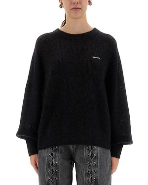 ROTATE BIRGER CHRISTENSEN Lightweight Knit Jumper With Logo Detail - Black