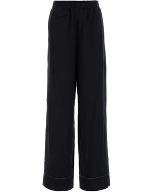 A.P.C. Midnight Viscose Blend Wide-Leg Lucy Pant - Black