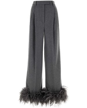 Prada Cashmere Wide Leg Pant - Grey