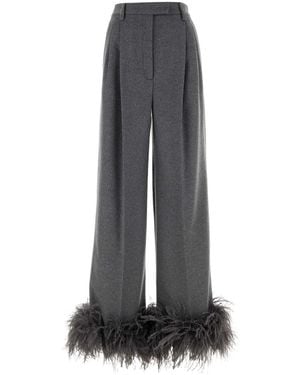 Prada Cashmere Wide Leg Pant - Grey