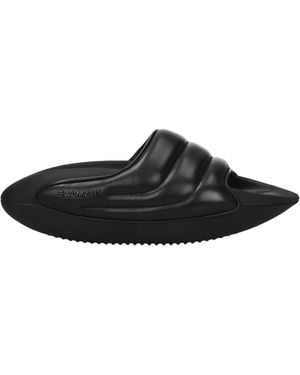 Balmain Pantoffeln und Hufe Frauen Leder schwarz