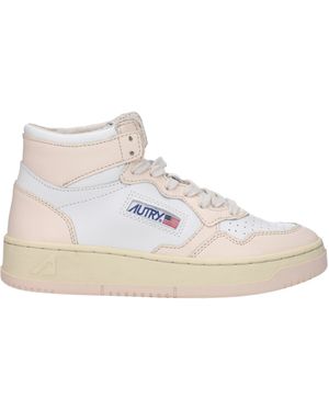 Autry Sneakers Medaillewinnaar Mid Dameshuid Wit/naakt - Naturel