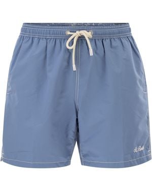 MC2 Saint Barth Shorts de playa con logo de - Azul