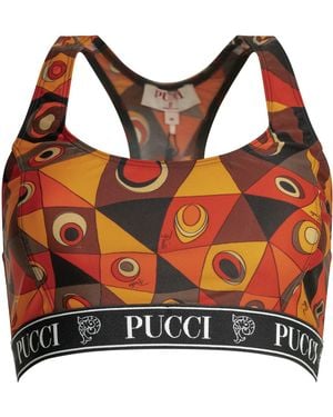 PUCCI Occhi Polyamide Elastane Top Bra - Orange