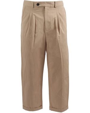 Drole de Monsieur Dr Le De Monsieur Cropped Trousers With Cotton - Natural