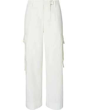 Tory Burch Cotton Cargo Trousers - White