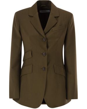 Max Mara Mxmpatio Op Maat Gemaakte Blazer Van Scheerwol - Groen