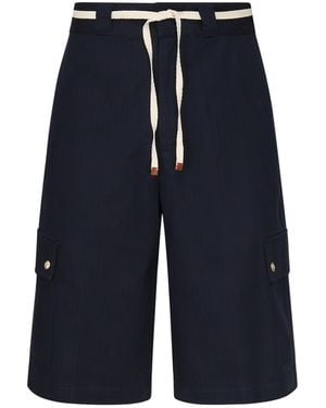 Drole de Monsieur Short Workwear Chevron Shorts - Blue