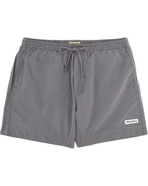 Woolrich Logo Swim Shorts - Grey