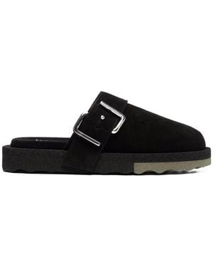Off-White c/o Virgil Abloh Off White Suede Lederen Spons Clogs - Zwart