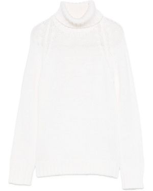 Base London Rollkragenpullover aus Basiswolle - Weiß