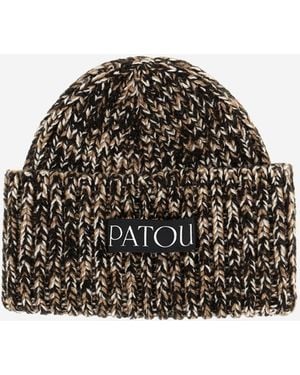 Patou Wool And Cashmere Beanie Hat - Black