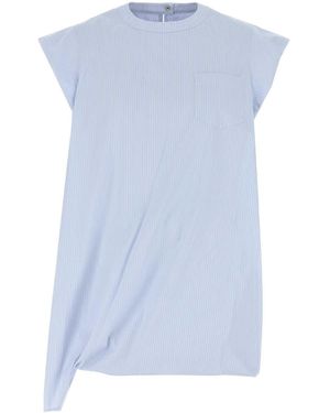 Sacai Embroidered Poplin Top - Blue