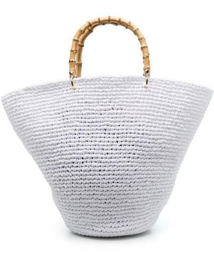 Chica Corolla Straw Handbag - Grey