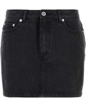 A.P.C. Denim Mini Skirt - Black