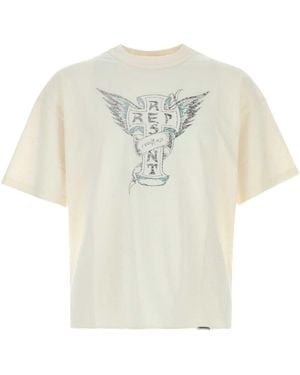 Represent Ivory Cotton Blend T Shirt - White