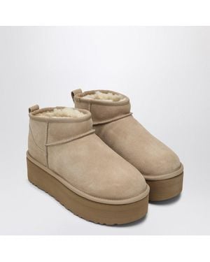 UGG Classic Ultra Mini Boots With Sand-Coloured Platform - Natural