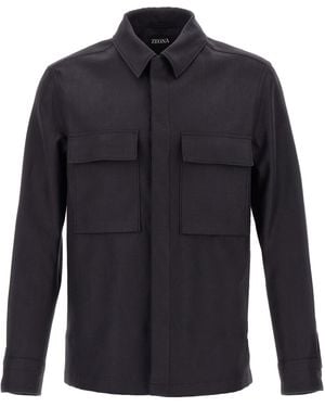 ZEGNA Oasi Lino -overschot - Blauw