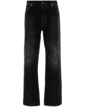Balenciaga Denim Wide-Leg Jeans - Black