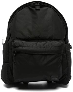 Porter-Yoshida and Co Logo-Patch Padded Backpack - Black