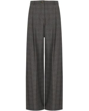 Marella Carena Check Pants - Gray