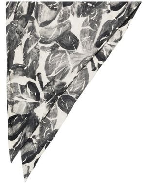 Alysi Bedrucktes Seidenfoulard - Weiß
