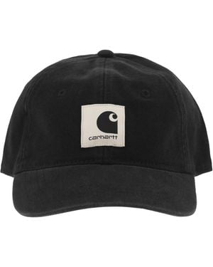 Carhartt Baseballkappe aus Baumwollcanvas mit Logo vorne - Schwarz