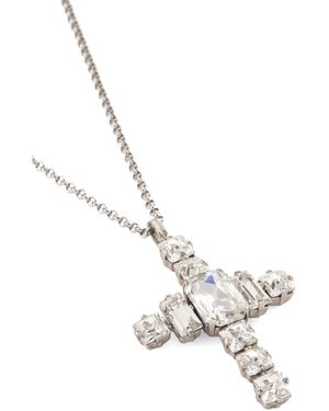 Dolce & Gabbana Rhinestone Cross Ketting - Wit