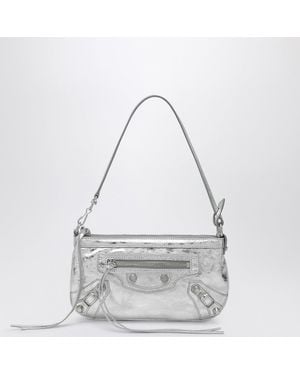 Balenciaga Metallic Le City Shoulder Pouch - Grey