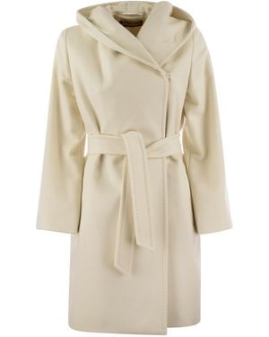 Max Mara Newmang Wollmantel mit Kapuze - Natur