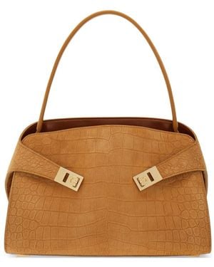 Ferragamo Hug Small Leather Tote Bag - Brown
